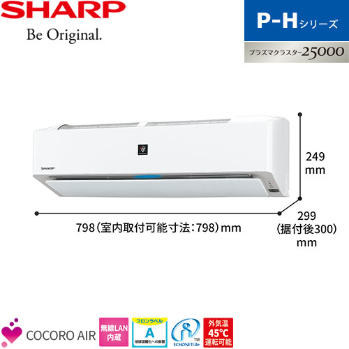 AY-P25H-Wの室外機・リモコン・パネル