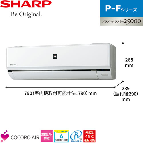 AY-P22F-Wの室外機・リモコン・パネル