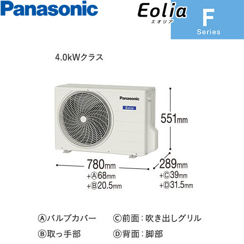 CS-404DFL2-Wの室外機・リモコン・パネル