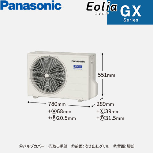 CS-405DGX2-Wの室外機・リモコン・パネル