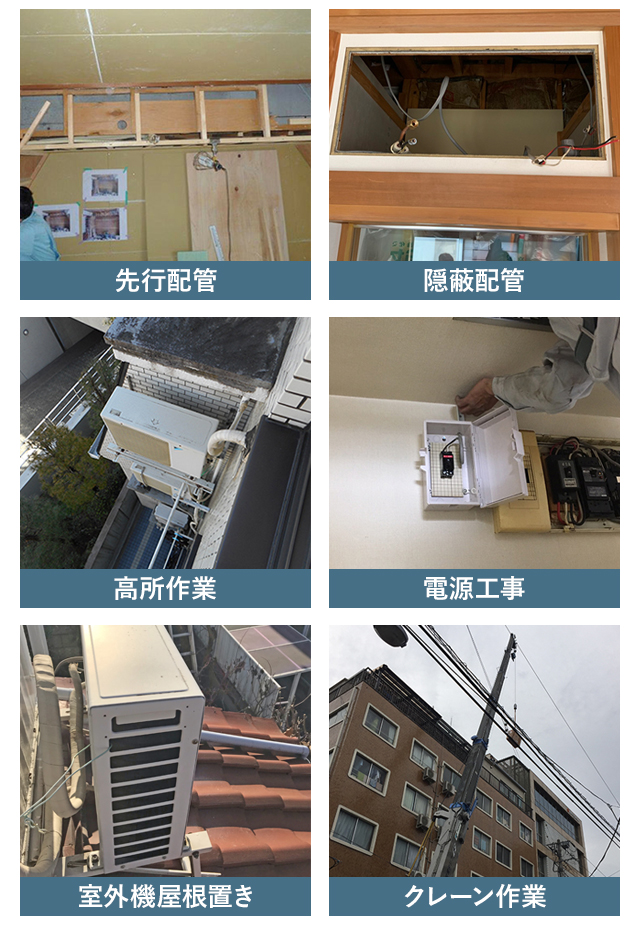 室外機屋根置き/クレーン作業