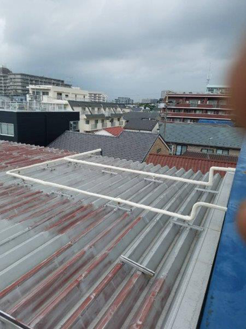 既存配管キャンバステープ処理
