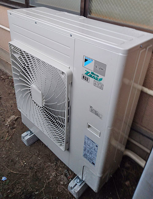 設置後の室外機