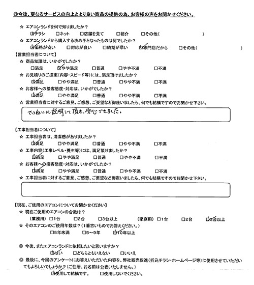 東京都品川区のお客様