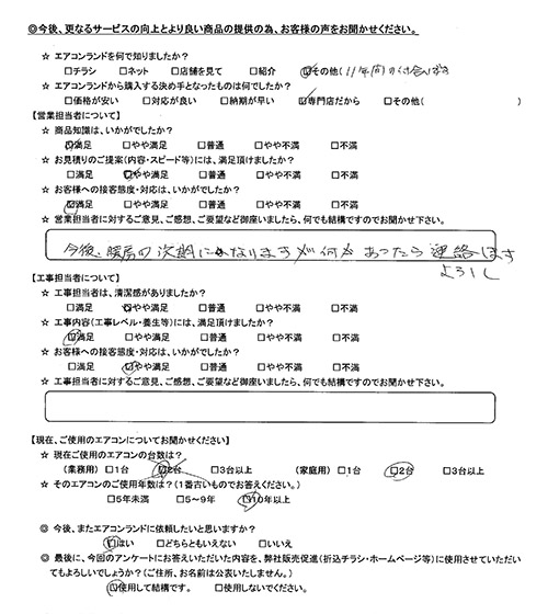 東京都台東区のお客様