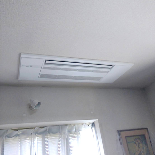 埼玉県蓮田市の一戸建てにて三菱電機製天井埋込1方向タイプエアコンの入替え工事【ハウジングエアコン】